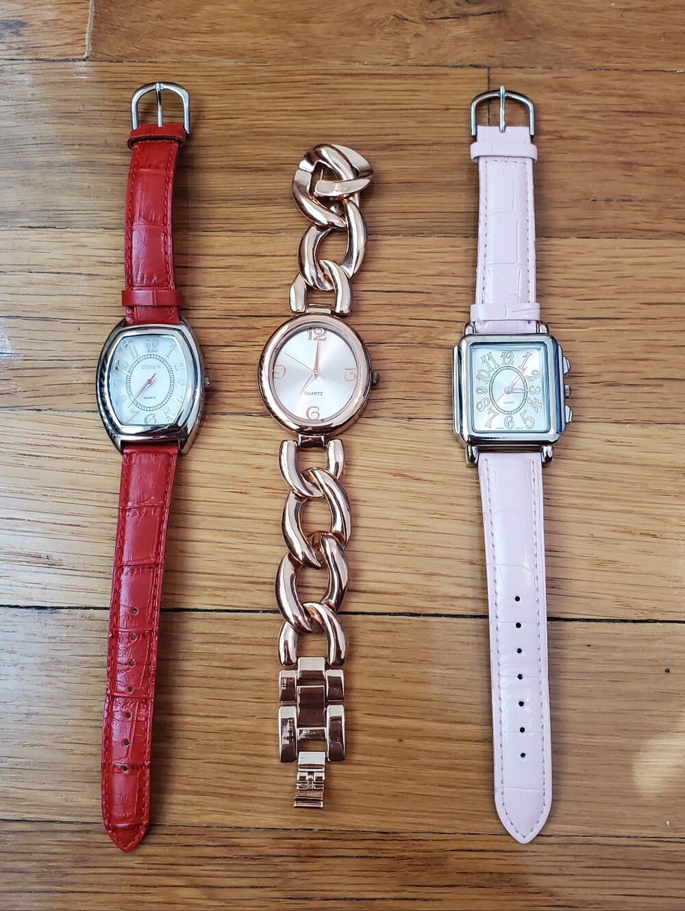 Quartz Women's Watches - Red, Pink & Rose Gold